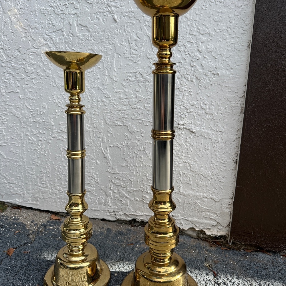 Elegant Gold and Silver Candle Holders